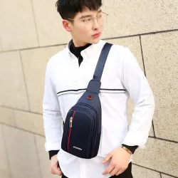 Bolsa de ombro / peito elegante - mochila pequena - com orifício para fones de ouvido