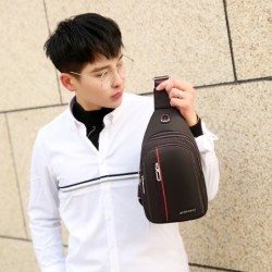 Bolsa de ombro / peito elegante - mochila pequena - com orifício para fones de ouvido