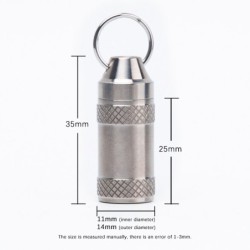 Medicine / pills storage box - waterproof container - with key ring - titanium alloyKeyrings