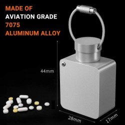 Pills storage box - separator - pills cutter - waterproof container - with key ring - aluminum alloyKeyrings