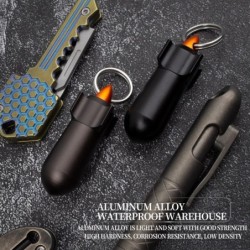 Pills storage box - waterproof container - with key ring - aluminum alloyKeyrings
