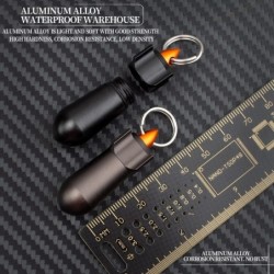 Pills storage box - waterproof container - with key ring - aluminum alloyKeyrings