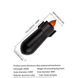 Pills storage box - waterproof container - with key ring - aluminum alloyKeyrings