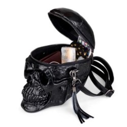 Bolsa de ombro na moda - em forma de cabeça de esqueleto