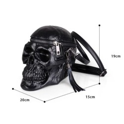 Bolsa de ombro na moda - em forma de cabeça de esqueleto