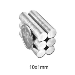 N35 - ímã de neodímio - disco redondo - 10mm * 1mm - 50 - 1000 peças