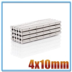 N35 - ímã de neodímio - cilindro forte - 4mm * 10mm - 20 - 500 peças
