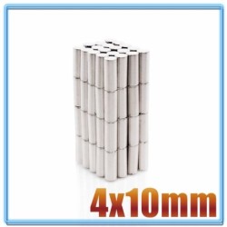 N35 - ímã de neodímio - cilindro forte - 4mm * 10mm - 20 - 500 peças