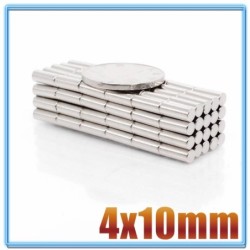 N35 - ímã de neodímio - cilindro forte - 4mm * 10mm - 20 - 500 peças