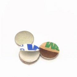 N42 - ímã de neodímio - disco redondo forte - com adesivo 3M - 10mm x 1mm - 10 - 100 peças