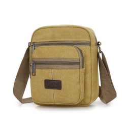 Bolsa de ombro de lona elegante - com zíperes
