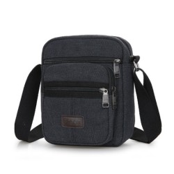 Bolsa de ombro de lona elegante - com zíperes