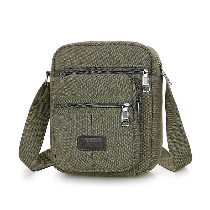 Bolsa de ombro de lona elegante - com zíperes