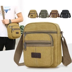 Bolsa de ombro de lona elegante - com zíperes