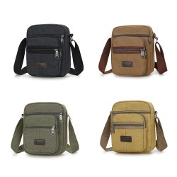 Bolsa de ombro de lona elegante - com zíperes