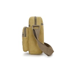 Bolsa de ombro de lona elegante - com zíperes
