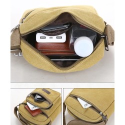Bolsa de ombro de lona elegante - com zíperes