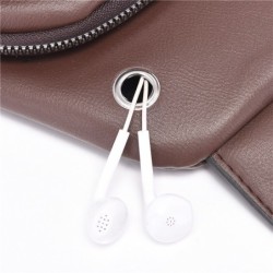 Bolsa de ombro elegante - mochila pequena - com orifício para fones de ouvido - couro