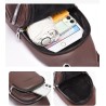 Bolsa de ombro elegante - mochila pequena - com orifício para fones de ouvido - couro