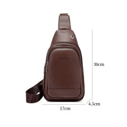 Bolsa de ombro elegante - mochila pequena - com orifício para fones de ouvido - couro