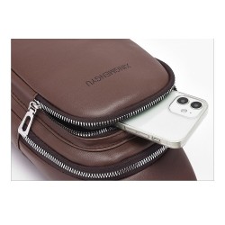 Bolsa de ombro elegante - mochila pequena - com orifício para fones de ouvido - couro