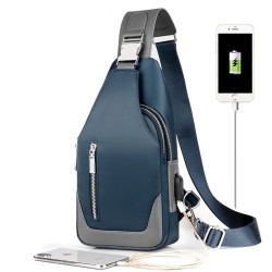 Mochila multifuncional - bolsa de ombro / peito - porta de carregamento USB - orifício para fones de ouvido - à prova d'água