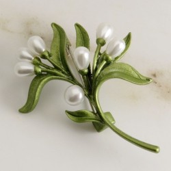 Ramo de oliveira com pérolas - broche elegante