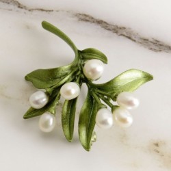 Ramo de oliveira com pérolas - broche elegante