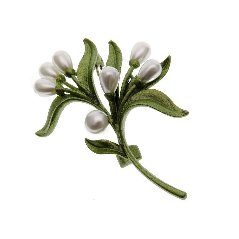 Ramo de oliveira com pérolas - broche elegante