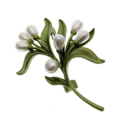 Ramo de oliveira com pérolas - broche elegante