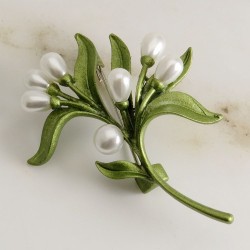 Ramo de oliveira com pérolas - broche elegante