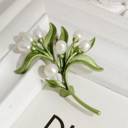 Ramo de oliveira com pérolas - broche elegante