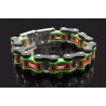 Pulseira de elos de corrente de motocicleta - aço inoxidável