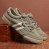 Sapatos masculinos clássicos - tênis de lona plana - bico redondo - cadarço