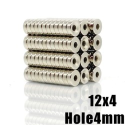 N35 - Ímã de neodímio - redondo escareado - 12 * 4 mm com furo de 4 mm