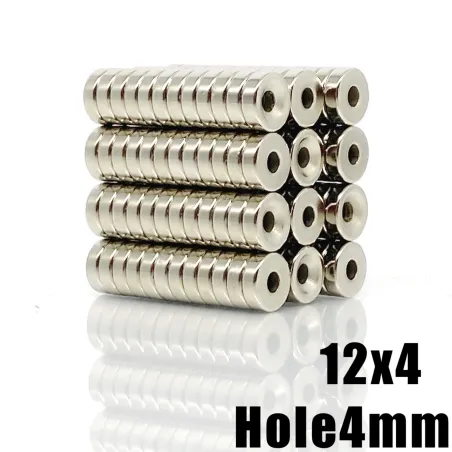 N35 - Neodymium magnet - round countersunk - 12 * 4 mm with 4mm holeN35