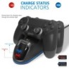 Carregador duplo - dock station - suporte de carregamento rápido - com display LED - para controladores Playstation 4 / PS4 Slim