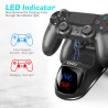 Carregador duplo - dock station - suporte de carregamento rápido - com display LED - para controladores Playstation 4 / PS4 Slim