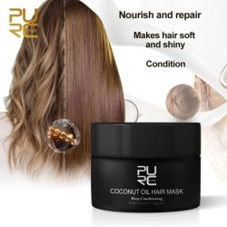 Máscara capilar de óleo de coco - reparação - restaurar cabelos danificados - 50 ml
