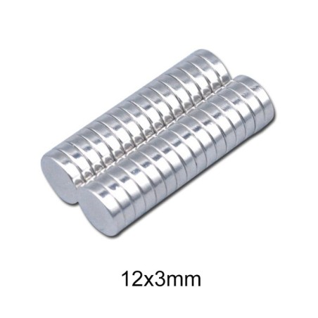 N35 - ímã de neodímio - disco forte - 12 * 3 mm