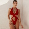 Fato de banho sexy de uma peça - design oco - com push up