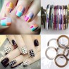 Fita para tirar unhas - linhas coloridas - adesivo - cores misturadas - 10 peças