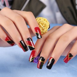 Fita para tirar unhas - linhas coloridas - adesivo - cores misturadas - 10 peças