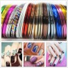 Fita para tirar unhas - linhas coloridas - adesivo - cores misturadas - 10 peças