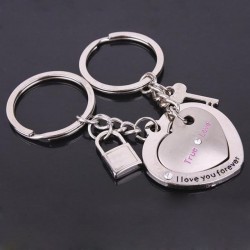 Chaveiro em forma de coração - Love Heart - True Love - 2 peças