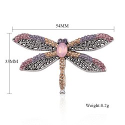 Elegant brooch - with colorful crystal dragonflyBrooches