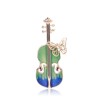 Broche elegante com guitarra e borboleta de cristal