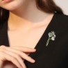 Lotus flower with crystal dragonfly - elegant broochBrooches