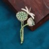 Lotus flower with crystal dragonfly - elegant broochBrooches