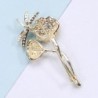 Lotus flower with crystal dragonfly - elegant broochBrooches